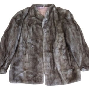 Chic Vintage Chocolate Brown Mink Fur Jacket